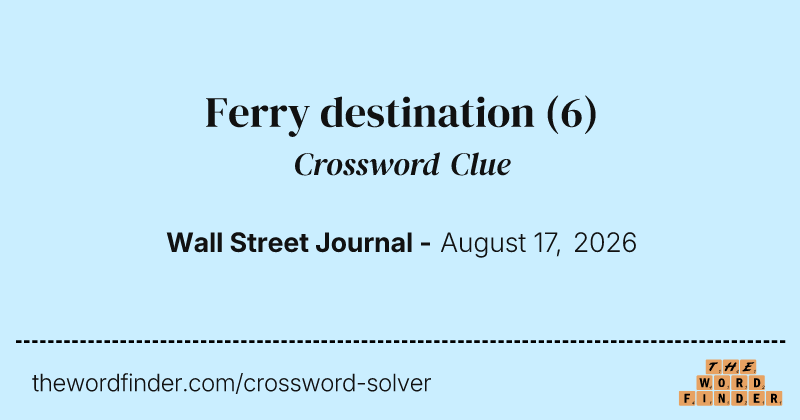 Ferry destination crossword clue image