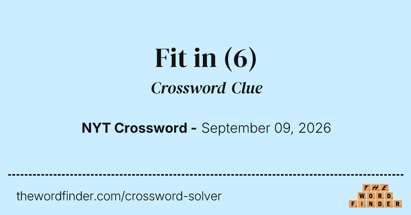Fit in crossword clue image