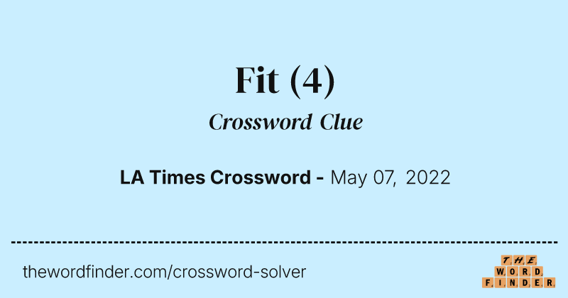 Fit crossword clue image