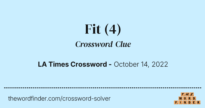 Fit crossword clue image