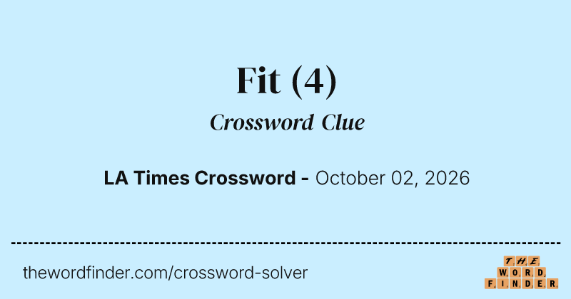 Fit crossword clue image