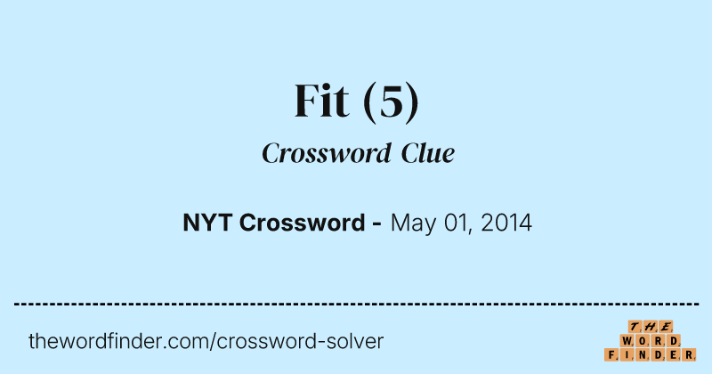 Fit crossword clue image