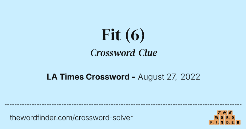 Fit crossword clue image