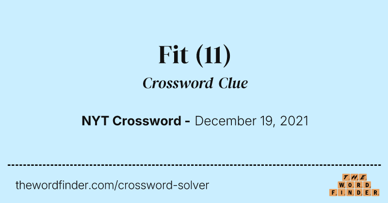 Fit crossword clue image