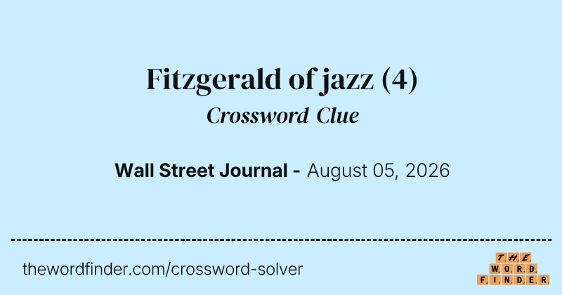 Fitzgerald of jazz crossword clue image