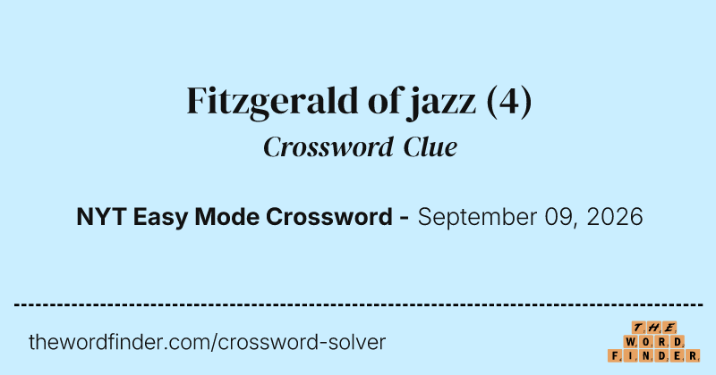 Fitzgerald of jazz crossword clue image