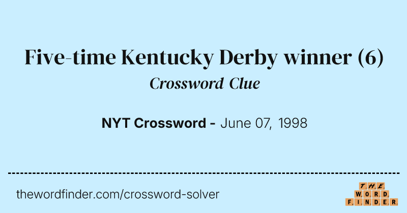 Five-time Kentucky Derby winner crossword clue image