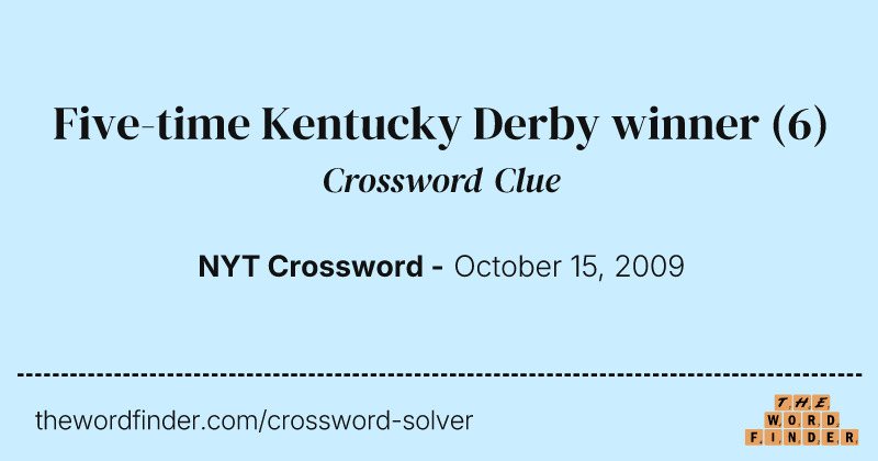 Five-time Kentucky Derby winner crossword clue image