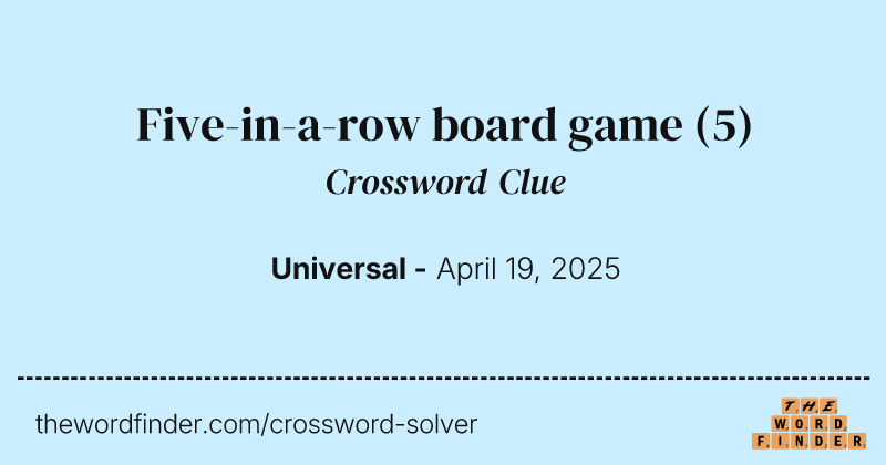 Five-in-a-row board game crossword clue image