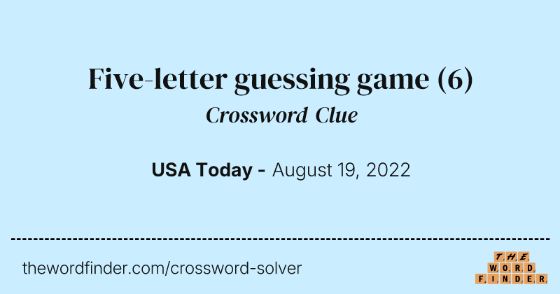 Five-letter guessing game crossword clue image