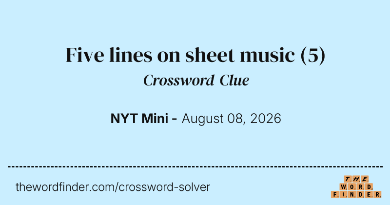 Five lines on sheet music crossword clue image
