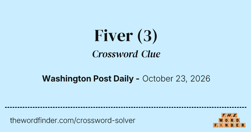Fiver crossword clue image