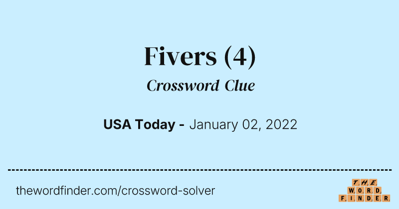Fivers crossword clue image