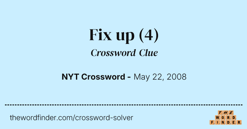 Fix up crossword clue image