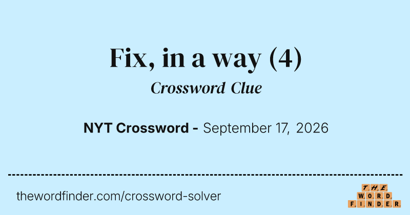 Fix, in a way crossword clue image