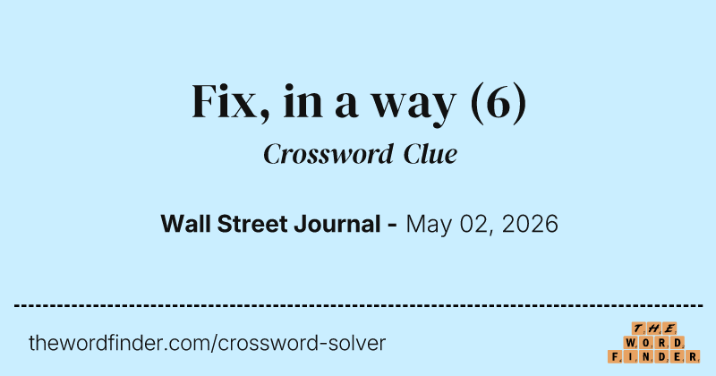 Fix, in a way crossword clue image