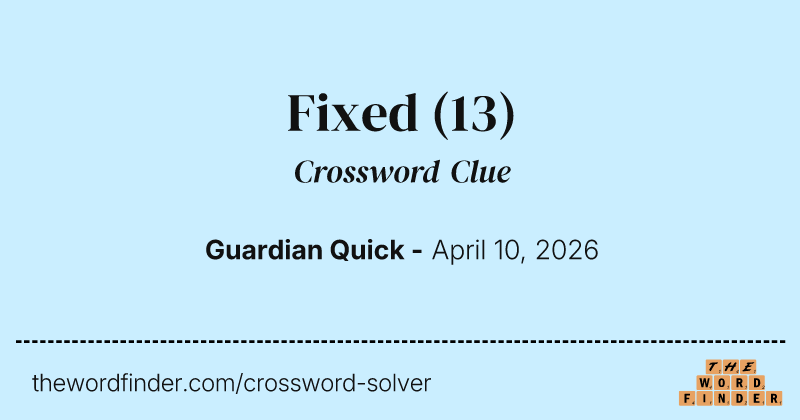 Fixed crossword clue image