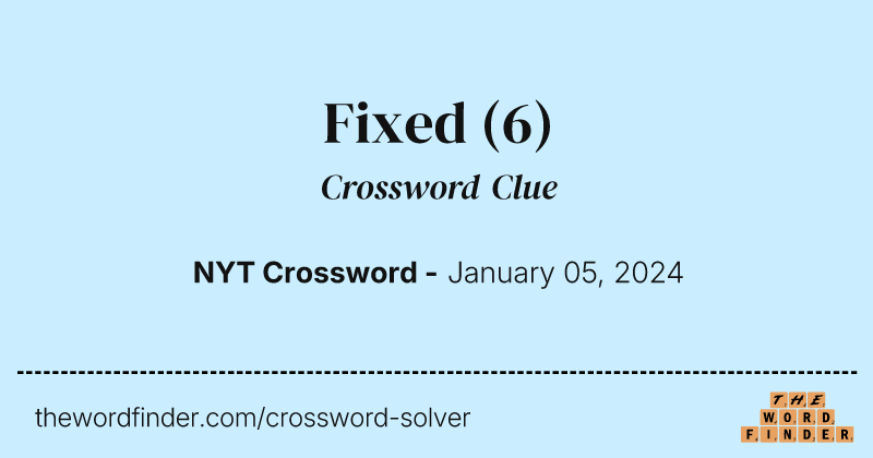Fixed crossword clue image