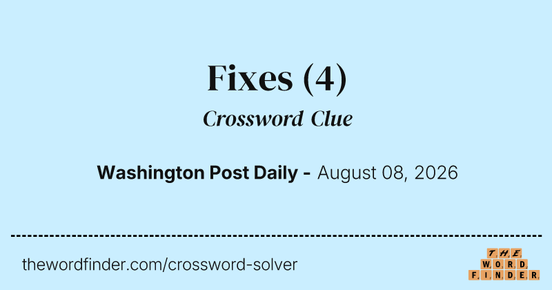 Fixes crossword clue image