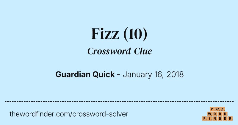 Fizz crossword clue image