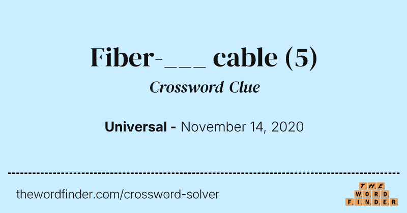 Fiber-___ cable crossword clue image