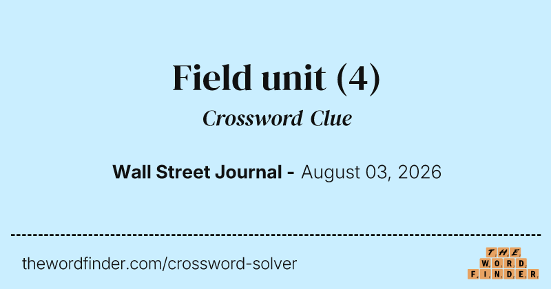 Field unit crossword clue image