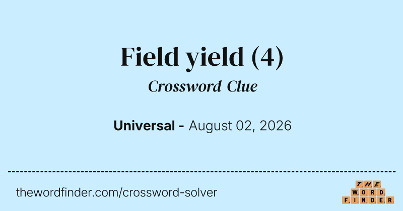Field yield crossword clue image
