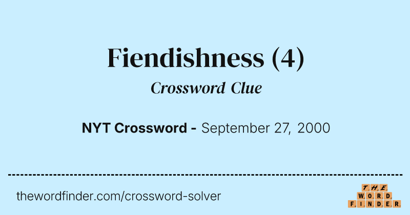 Fiendishness crossword clue image