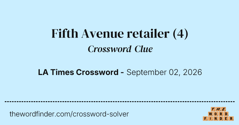 Fifth Avenue retailer crossword clue image