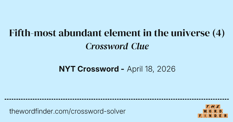 Fifth-most abundant element in the universe crossword clue image