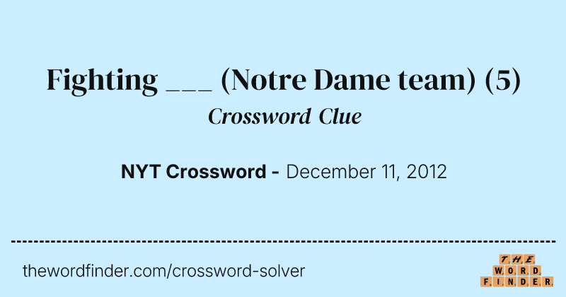 Fighting ___ (Notre Dame team) crossword clue image