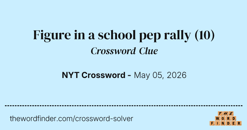 Figure in a school pep rally crossword clue image