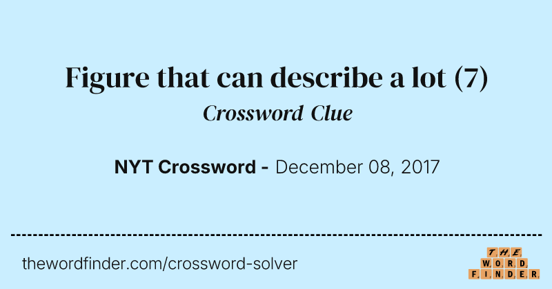 Figure that can describe a lot crossword clue image