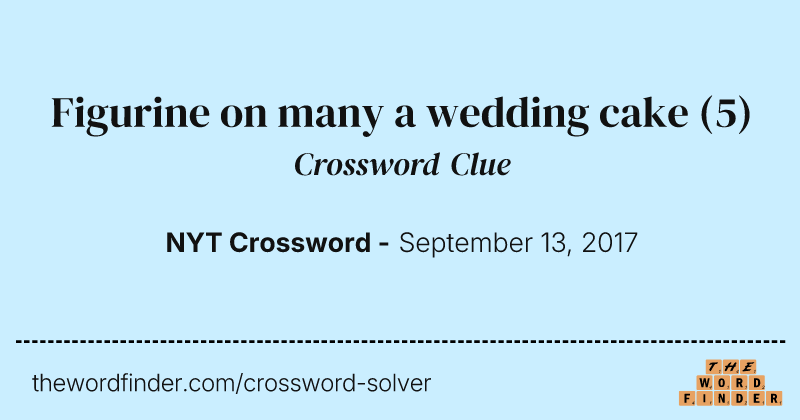 Figurine on many a wedding cake crossword clue image