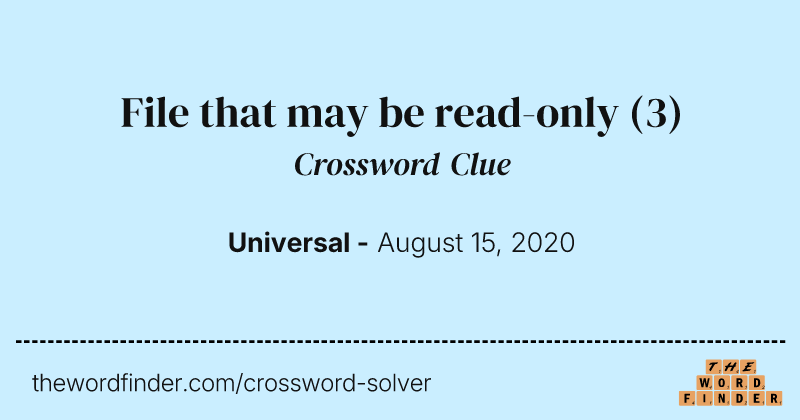 File that may be read-only crossword clue image