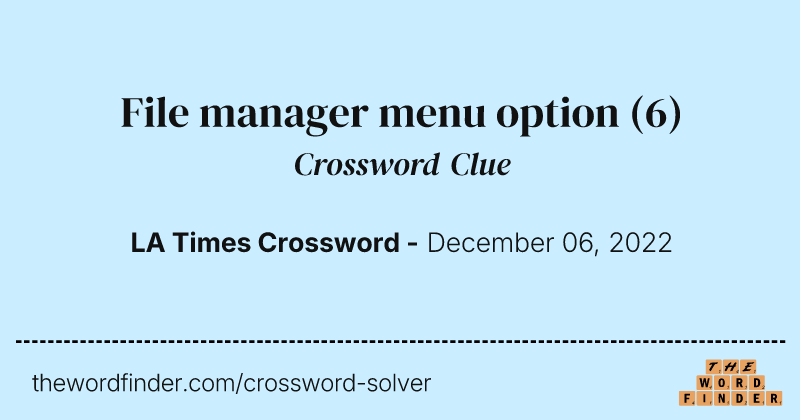 File manager menu option crossword clue image
