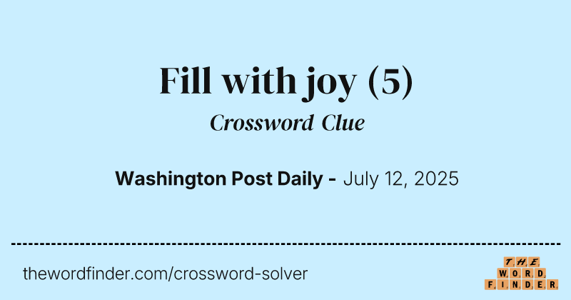 Fill with joy crossword clue image