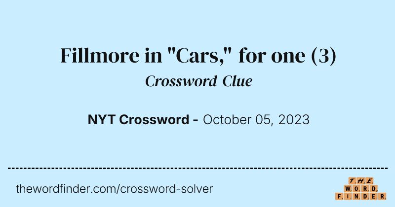 Fillmore in "Cars," for one crossword clue image