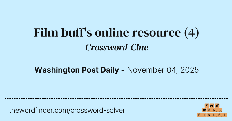 Film buff's online resource crossword clue image