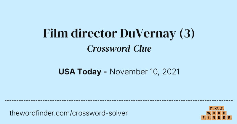 Film director DuVernay crossword clue image