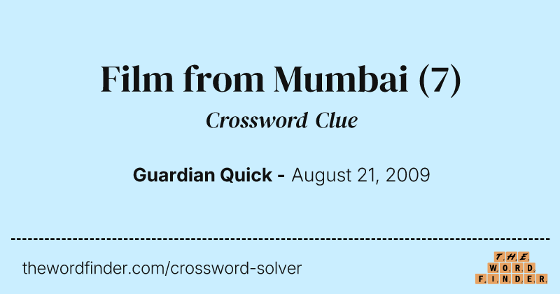 Film from Mumbai crossword clue image