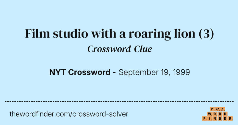 Film studio with a roaring lion crossword clue image