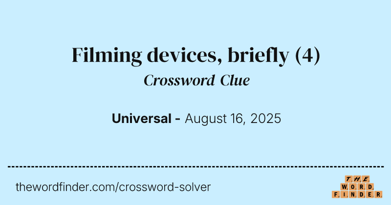 Filming devices, briefly crossword clue image