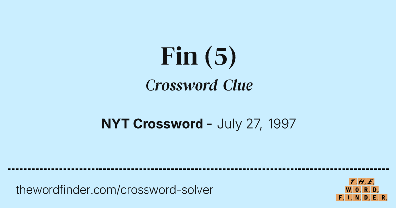 Fin crossword clue image