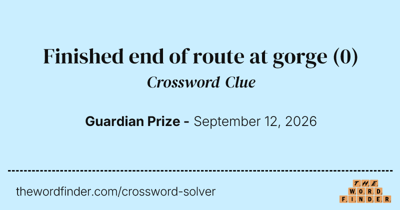 Finished end of route at gorge crossword clue image