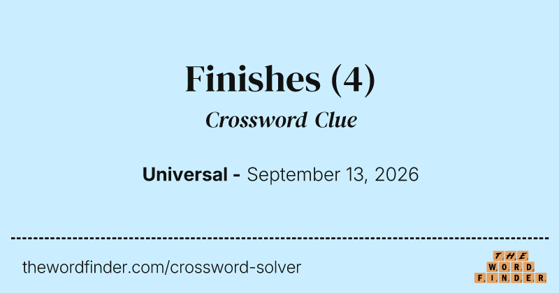 Finishes crossword clue image