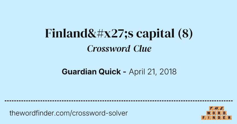 Finland's capital crossword clue image