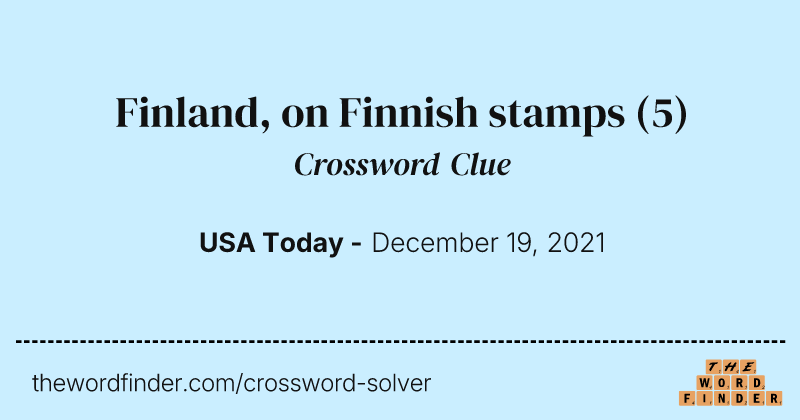 Finland, on Finnish stamps crossword clue image