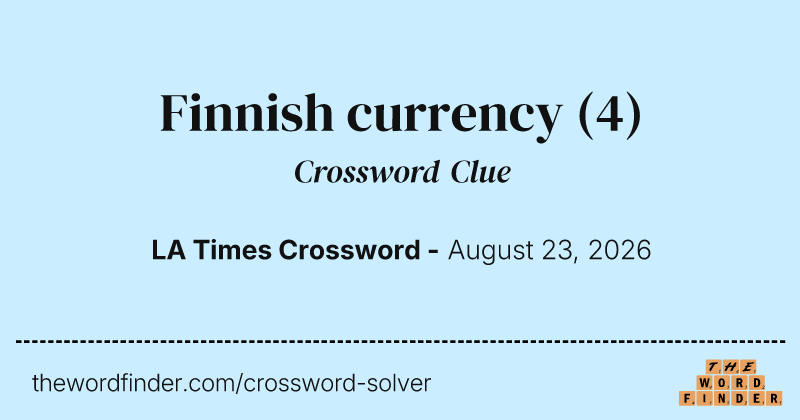 Finnish currency crossword clue image