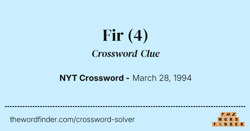 Fir crossword clue image